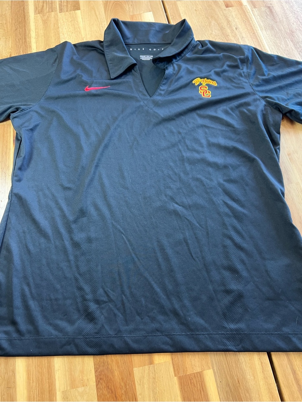 Nike Golf USC Trojans Women’s XL Dri-FIT Black Performance Polo NCAA